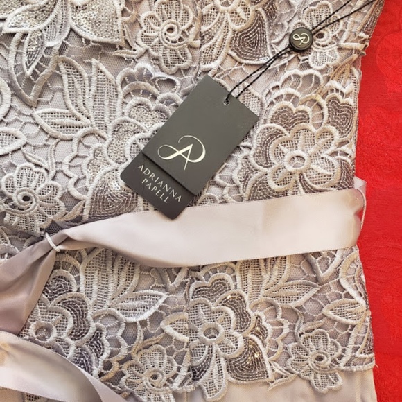 Adrianna Papell Sequin Lace Bodice and Arcadia Ski - Picture 3 of 8